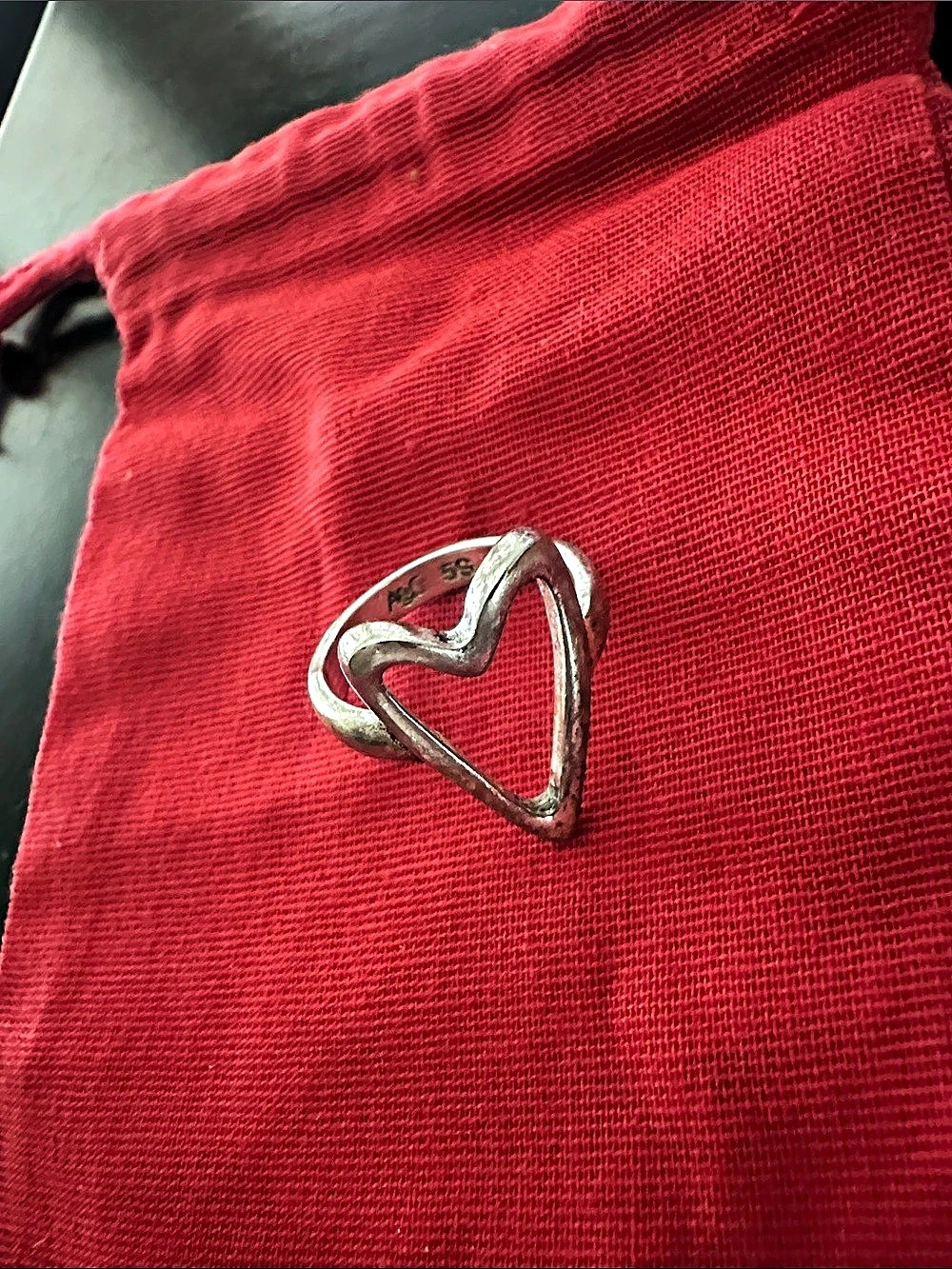 A&C Silver Heart Ring Size 9